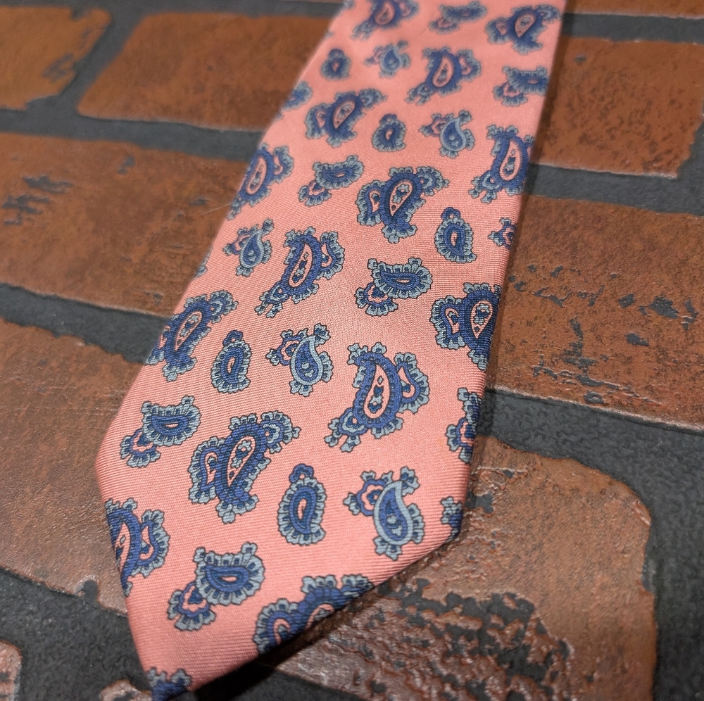 Paisley Patterned Pink and Blue Christopher‎ Warren Tie